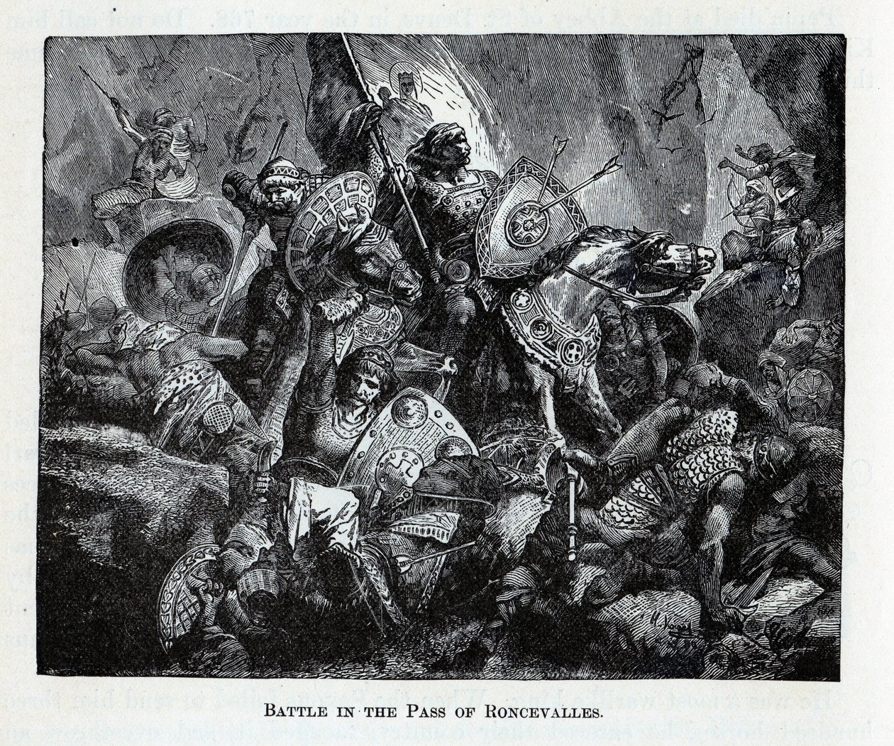 Die Schlacht am Roncevaux-Pass, 1882 von Unbekannt