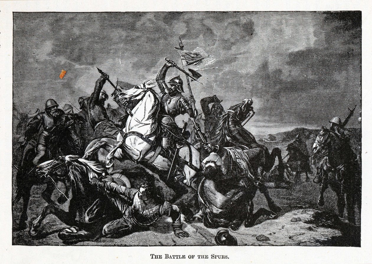 Die Schlacht der Sporen, 1882 von Unbekannt