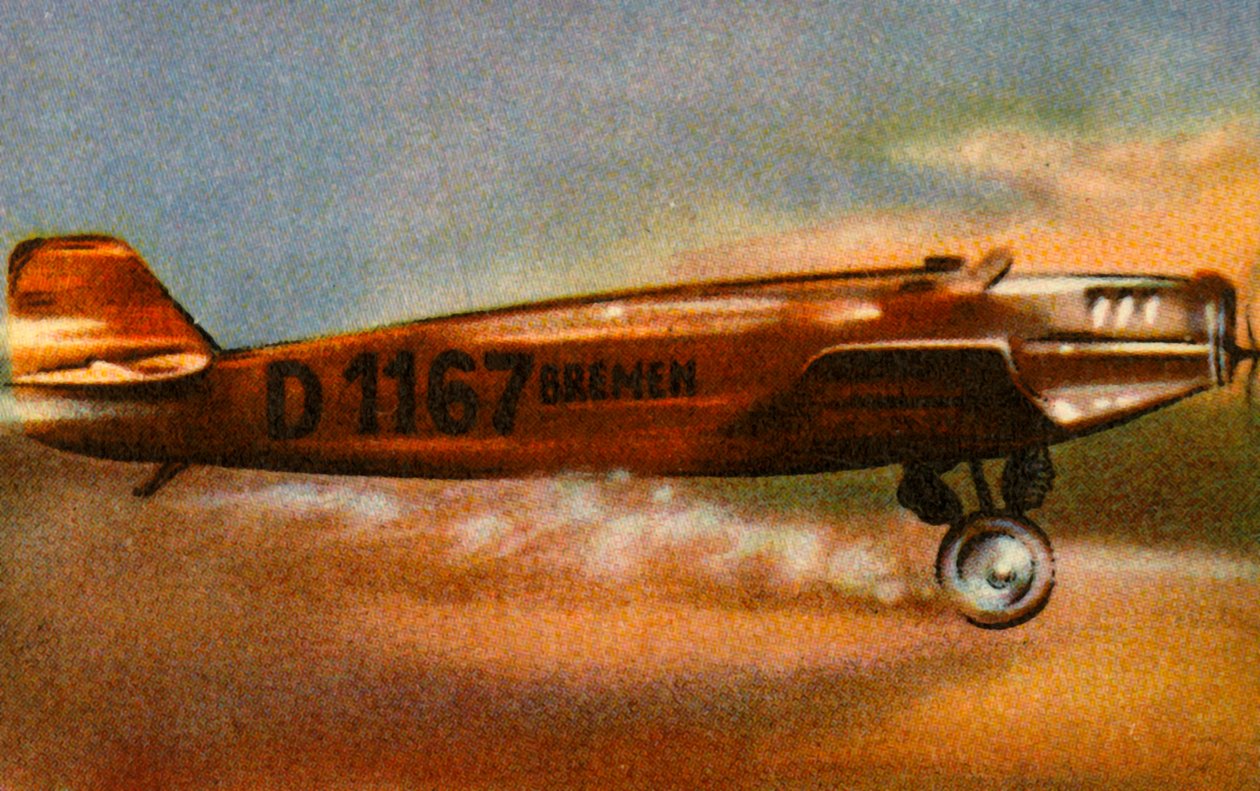 Die Bremer Junkers W 33 verlässt den Baldonnel Aerodrome, Irland, 12. April 1928 von Unbekannt