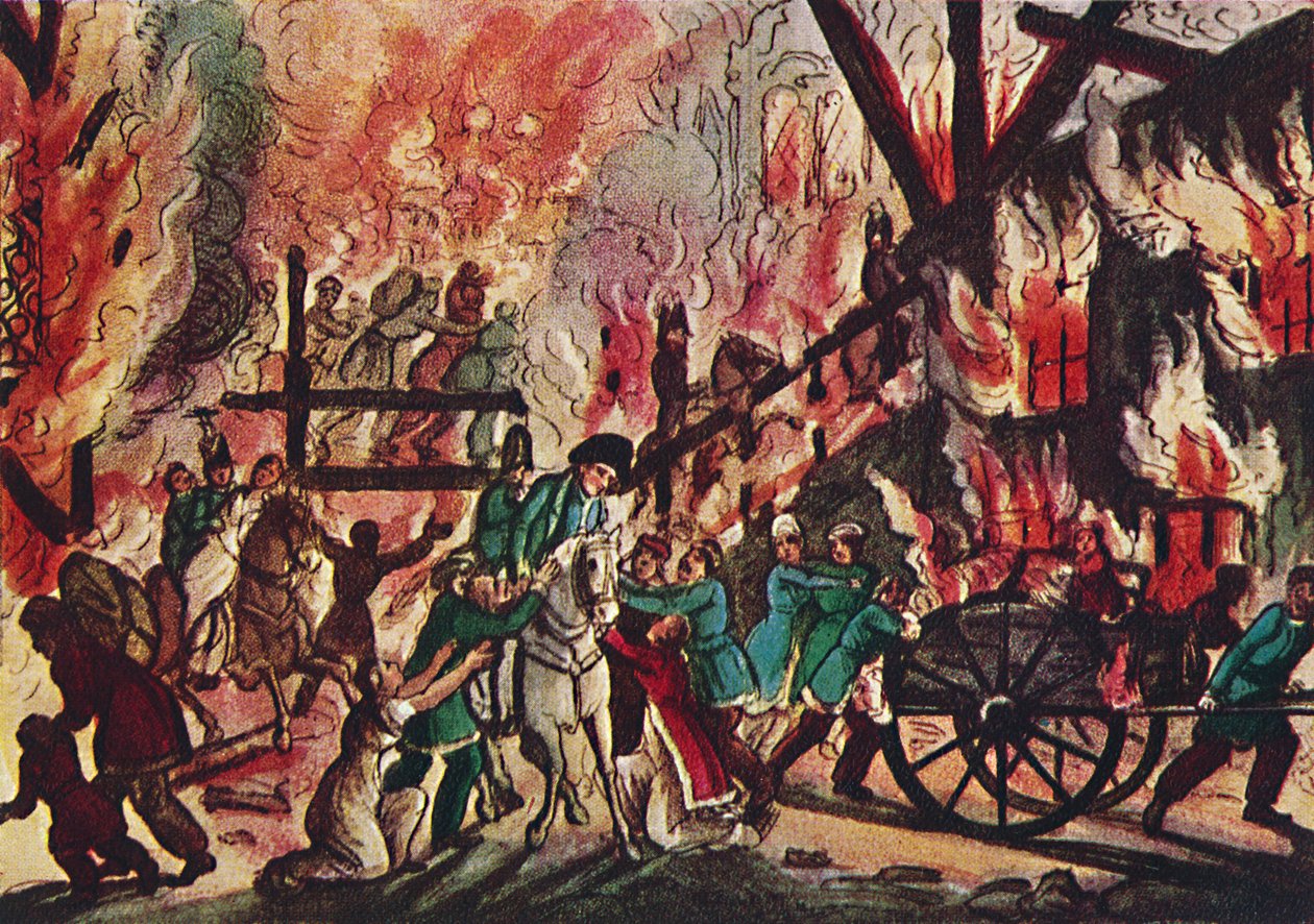 Die Verbrennung Moskaus: Ein großes militärisches und Reiterspektakel, 1942 von Unbekannt