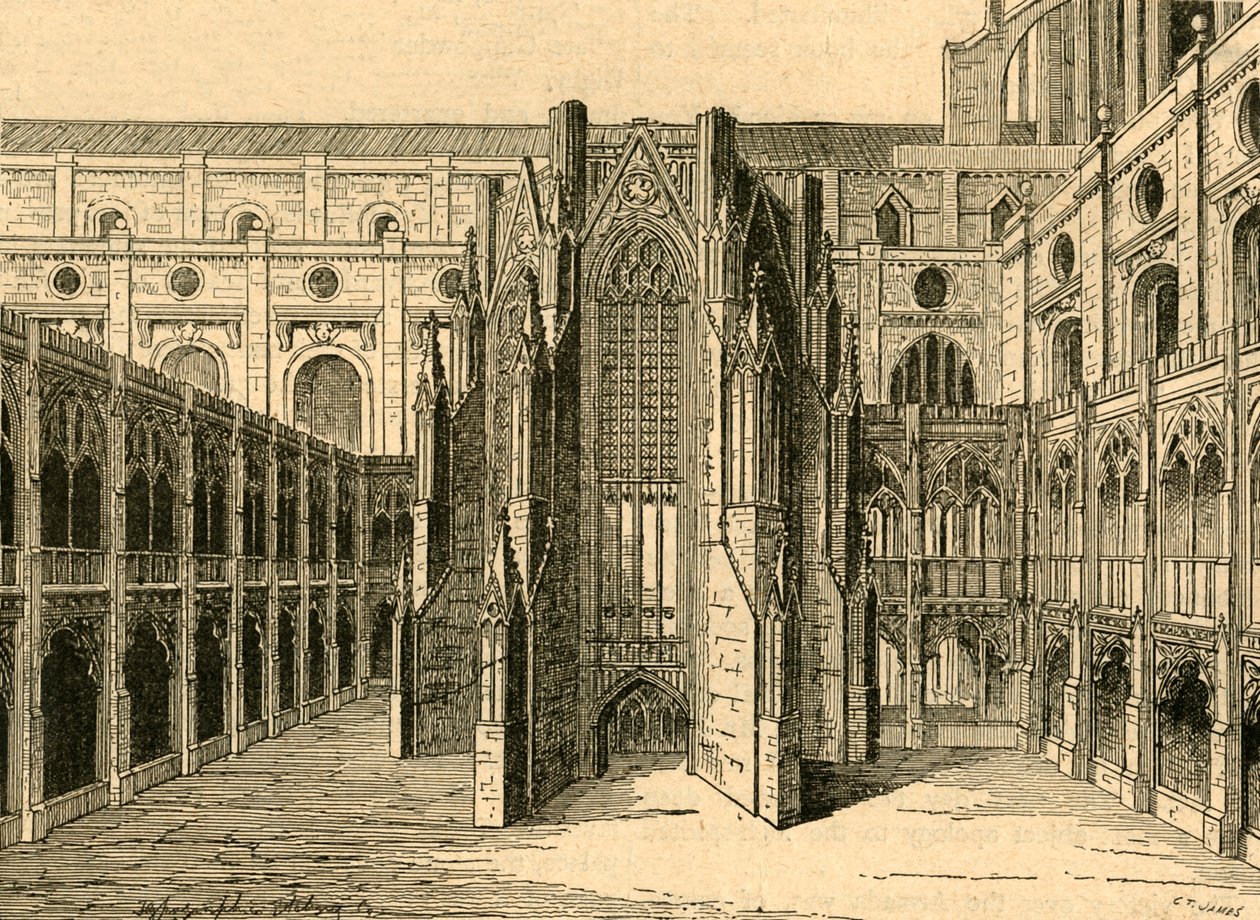 Das Kapitelhaus von Old St. Pauls, nach einer Ansicht von Hollar von Unbekannt