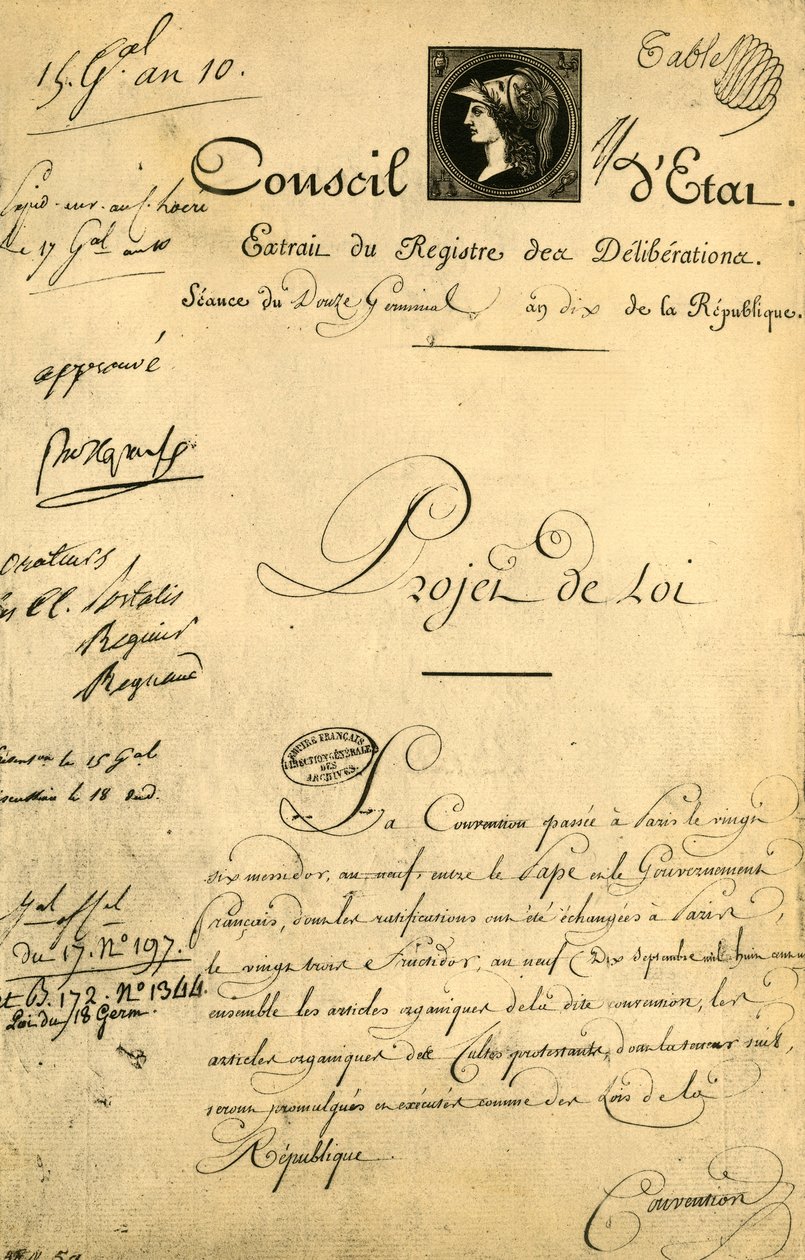 Das Konkordat und die organischen Artikel, 5. April 1802, 1921 von Unbekannt