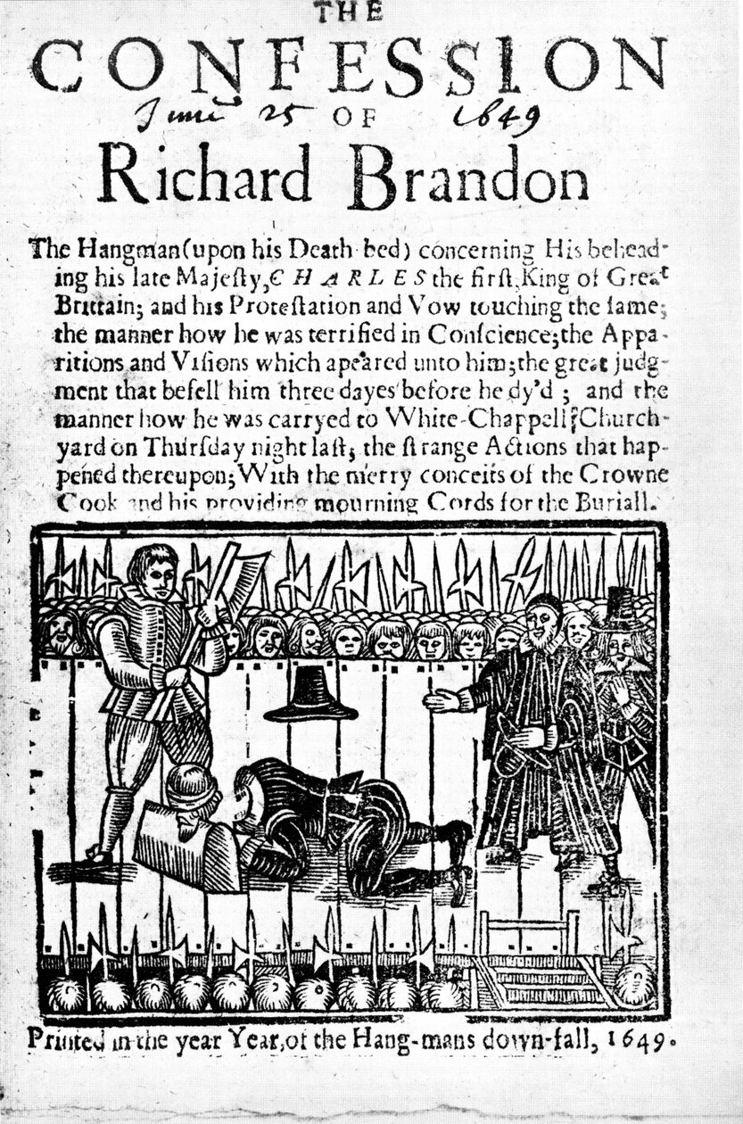Das Geständnis von Richard Brandon, 1649 von Unbekannt