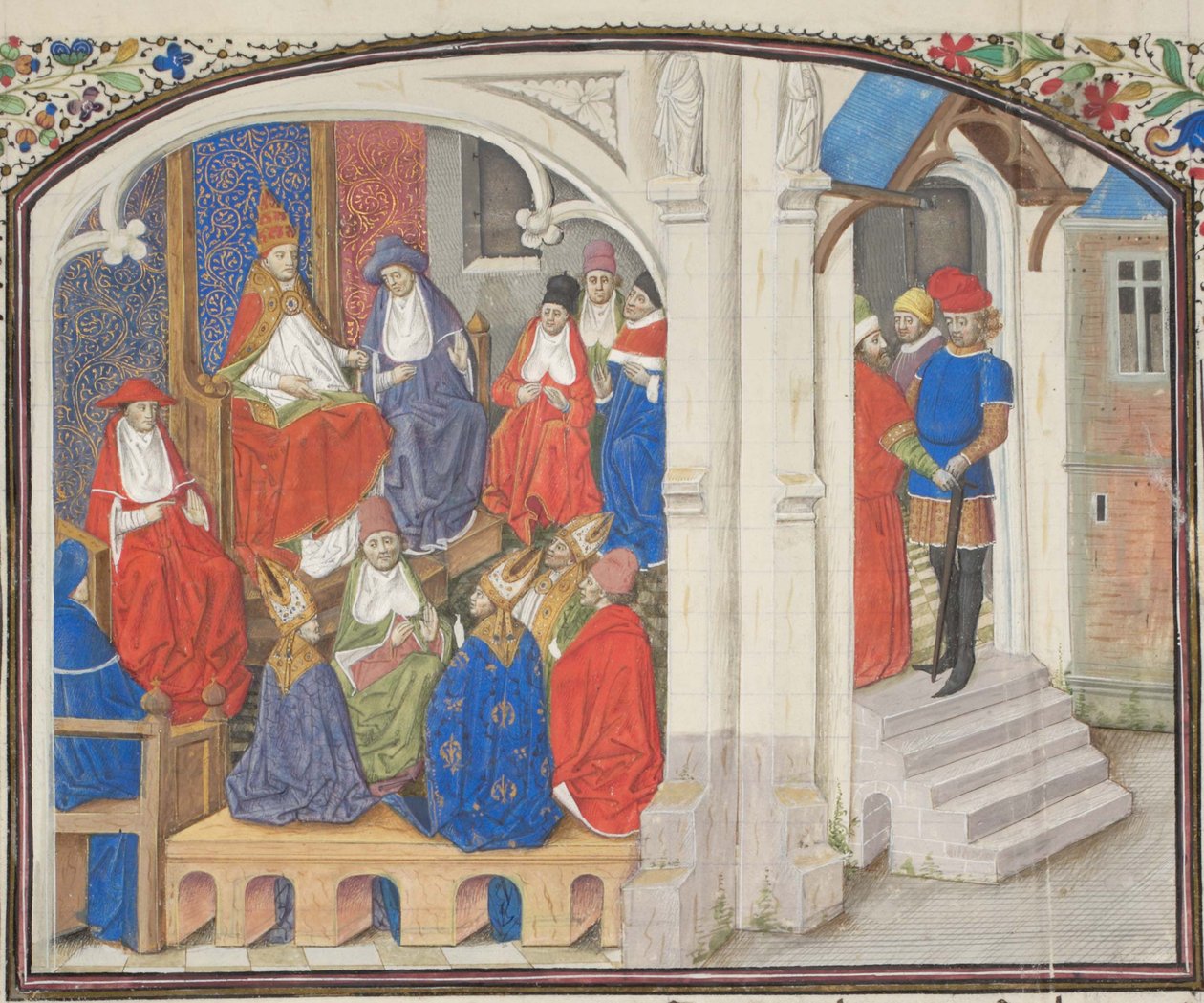 Das Konzil von Clermont im Jahr 1095. Miniatur aus der Historia von Wilhelm von Tyrus, 1460er von Unbekannt