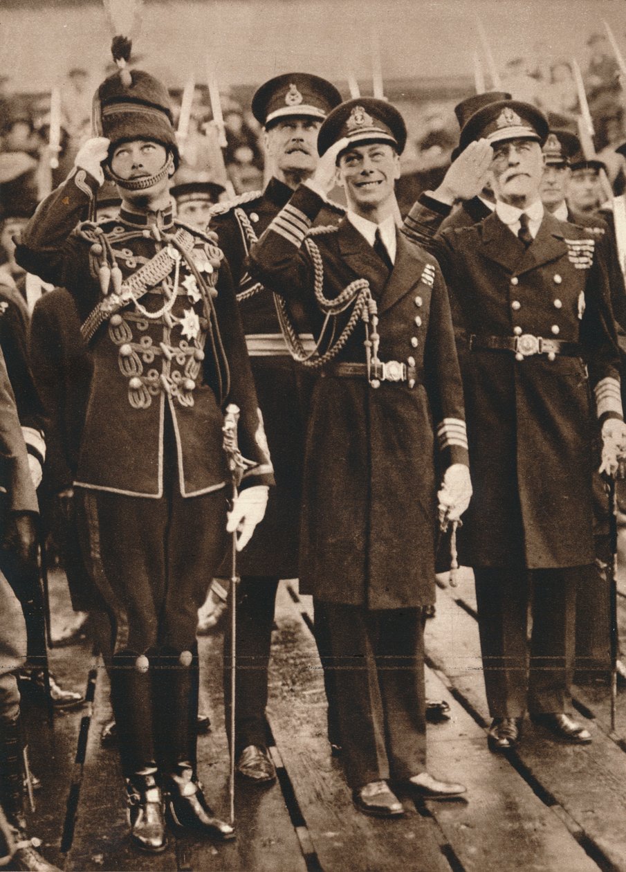 Der Herzog von York und Prinz Heinrich begrüßen den Prinzen von Wales in Portsmouth, 1925 von Unbekannt