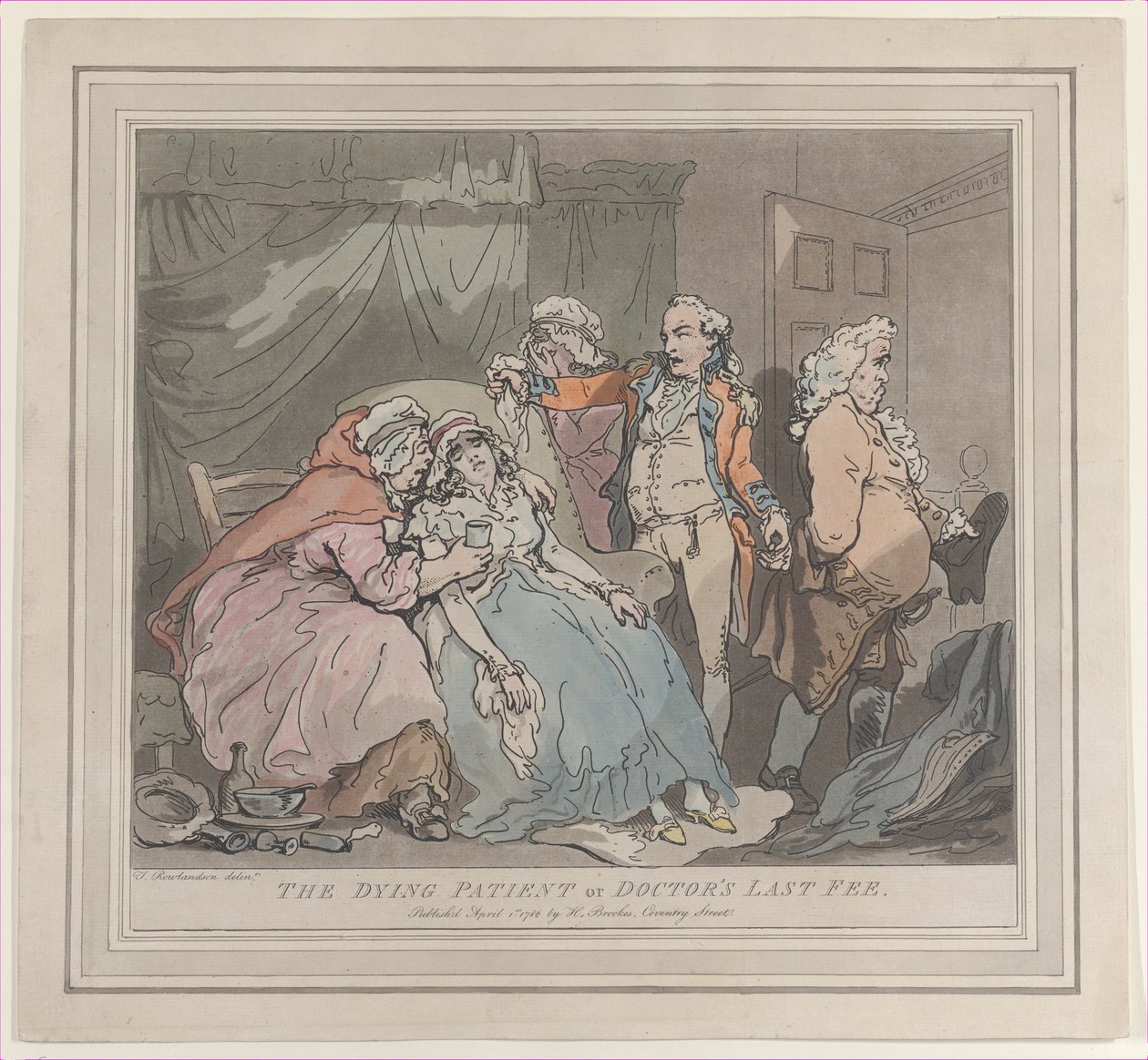 Der sterbende Patient oder die letzte Gebühr des Arztes, 1. April 1786 von Unbekannt