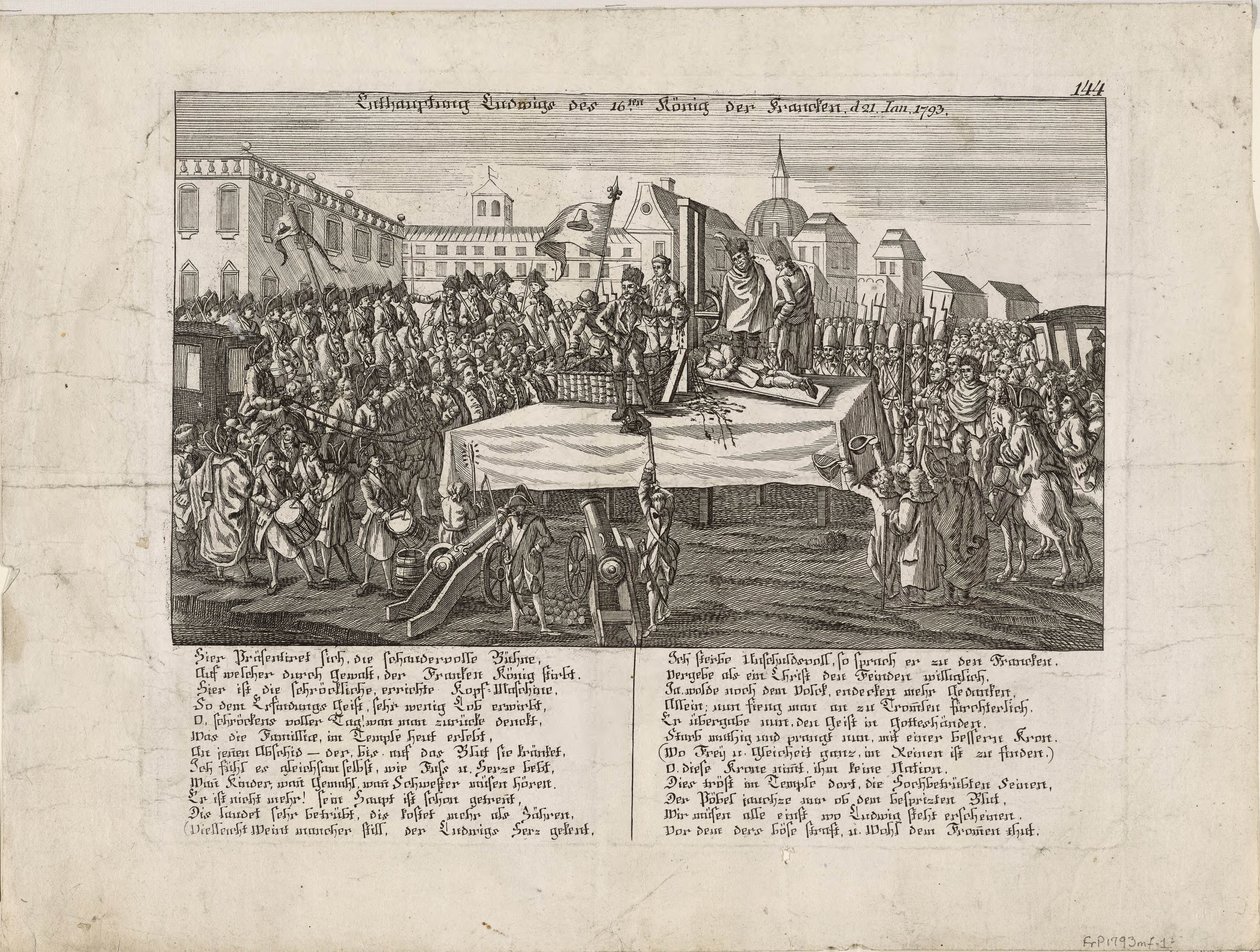 Die Hinrichtung von Ludwig XVI. am 21. Januar 1793, 1793 von Unbekannt