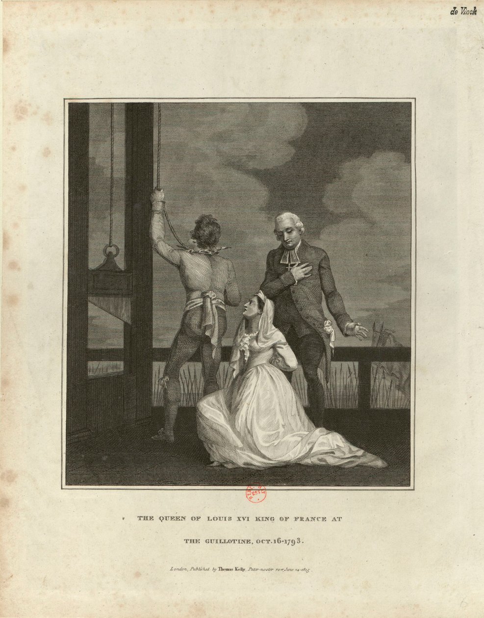 Die Hinrichtung von Marie Antoinette am 16. Oktober 1793, 1815 von Unbekannt