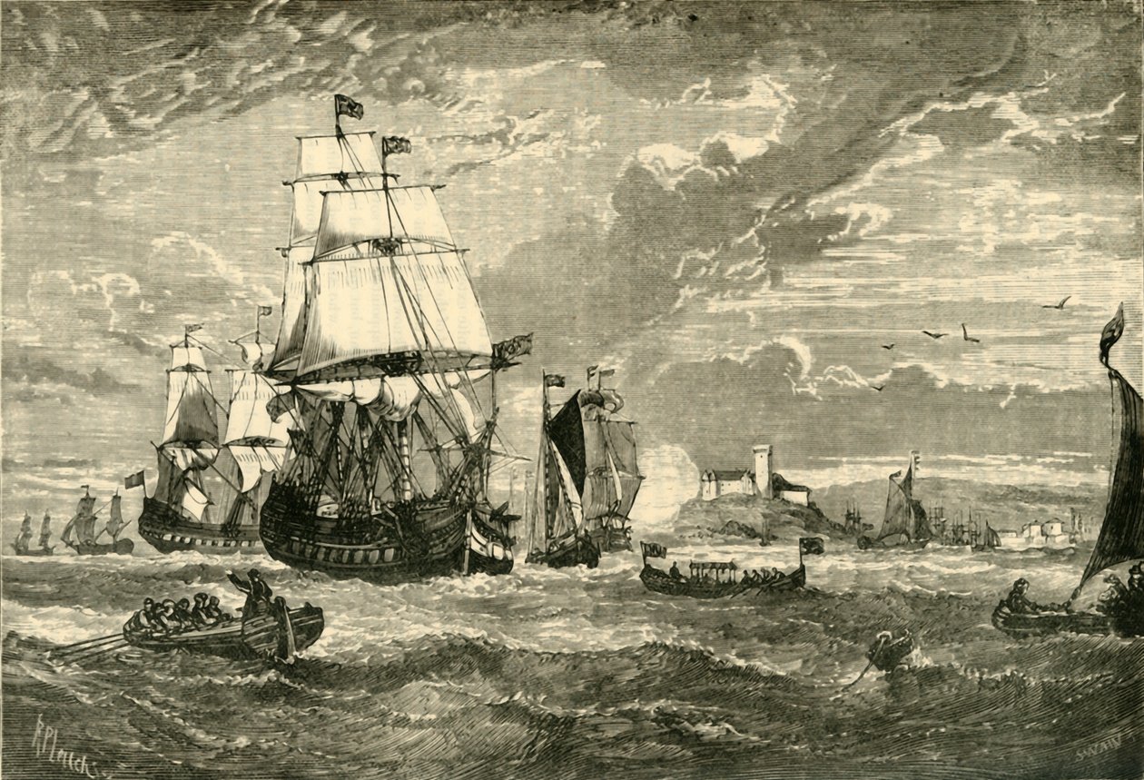 Die erste Flotte der Ostindien-Kompanie verlässt Woolwich, 1601, 1890 von Unbekannt