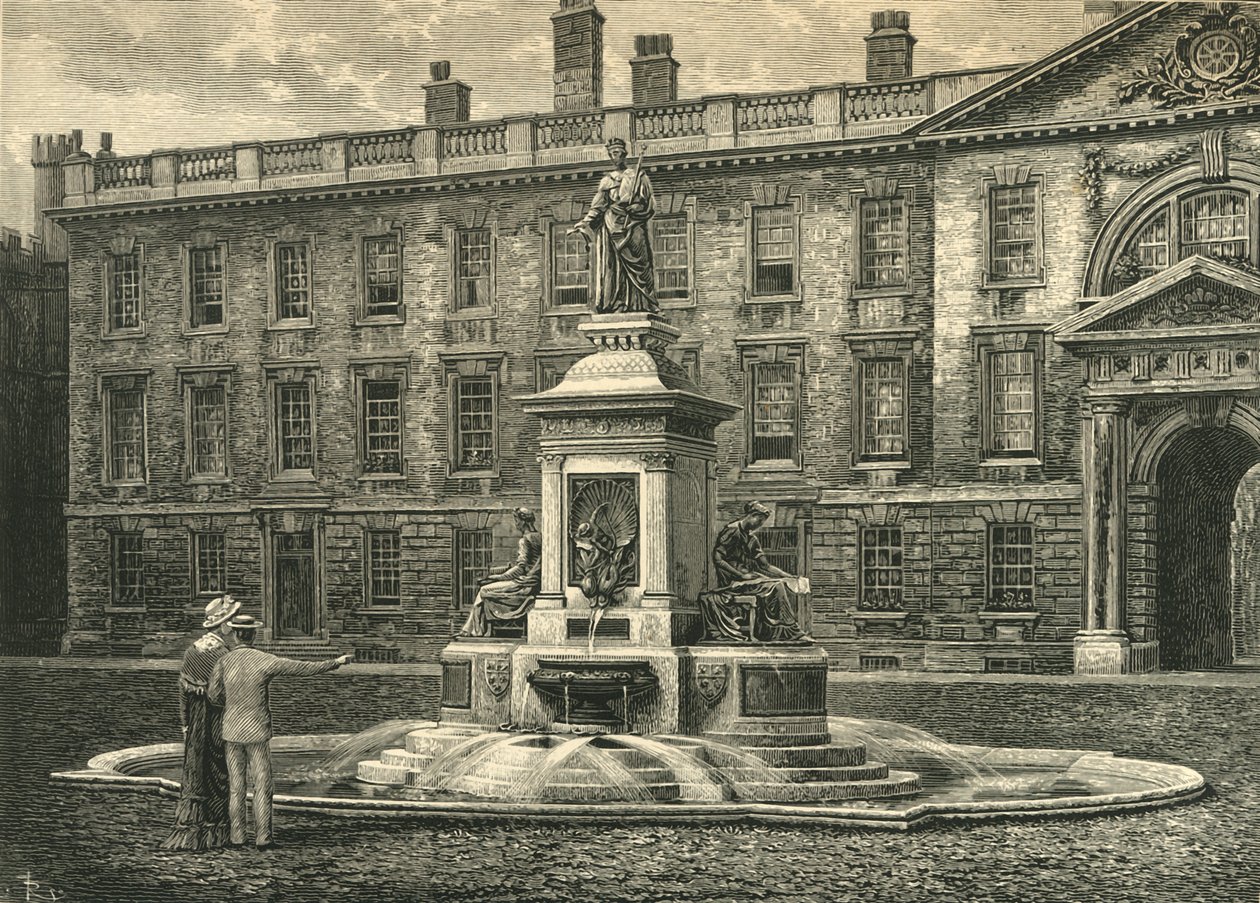 Der Brunnen, Kings College, Cambridge, spätes 19. Jahrhundert von Unbekannt