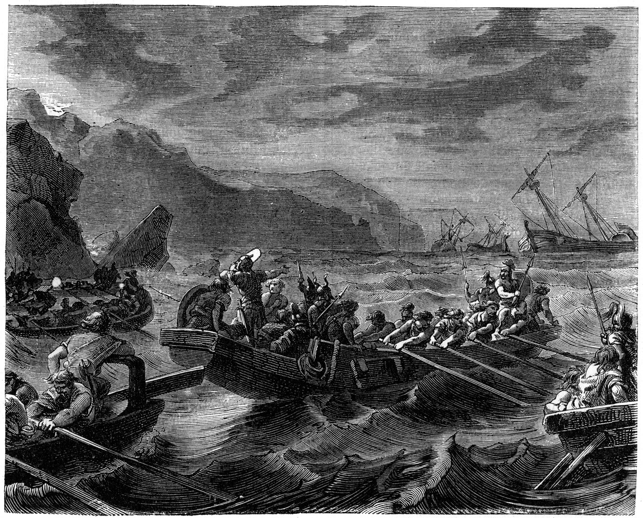 Die Franken überqueren das tobende Meer, 1882-1884 von Unbekannt