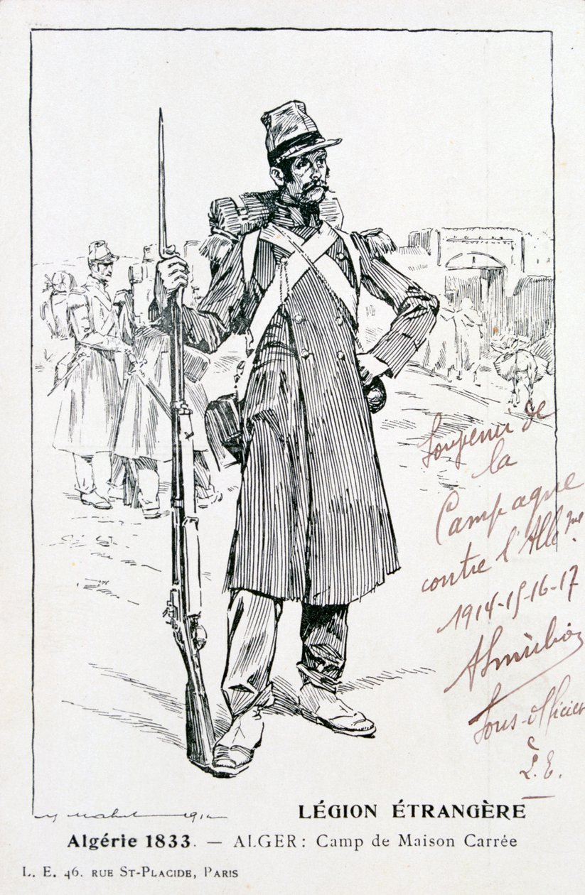 Die Französische Fremdenlegion, Maison Carrée, Algerien, 1833, 20. Jahrhundert von Unbekannt