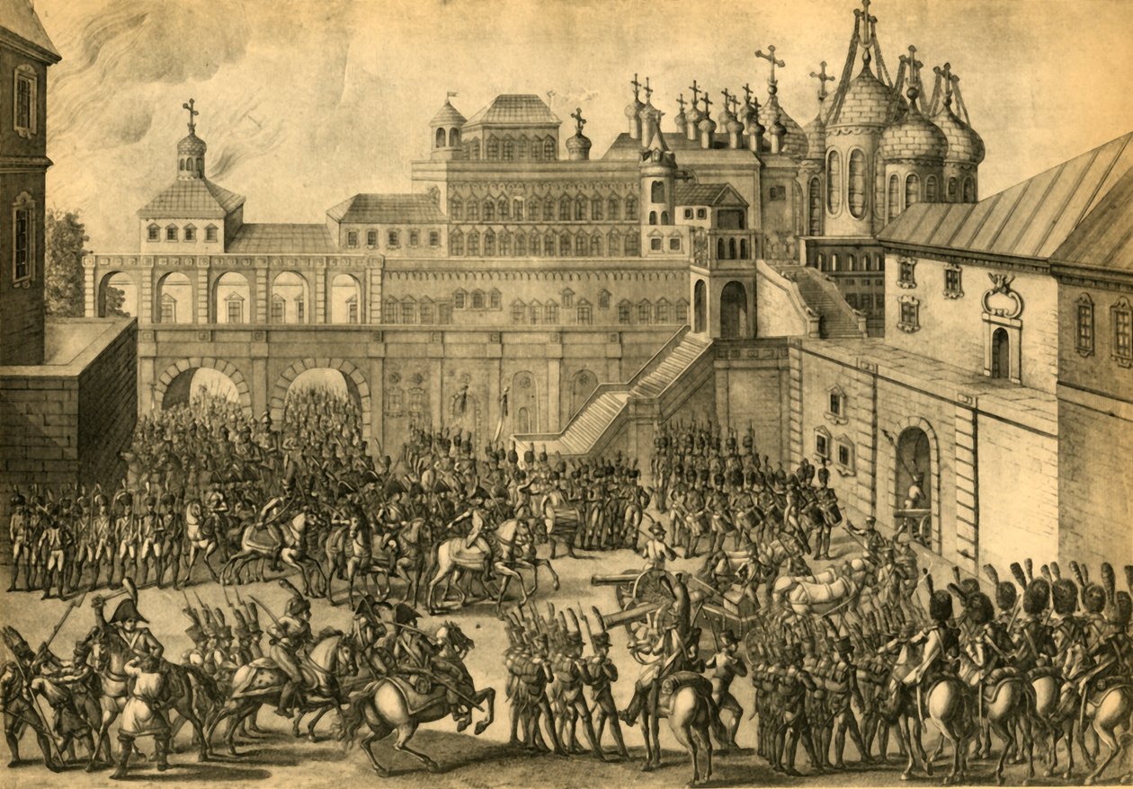 Die Franzosen betreten die Stadt Moskau, September 1812, 1921 von Unbekannt