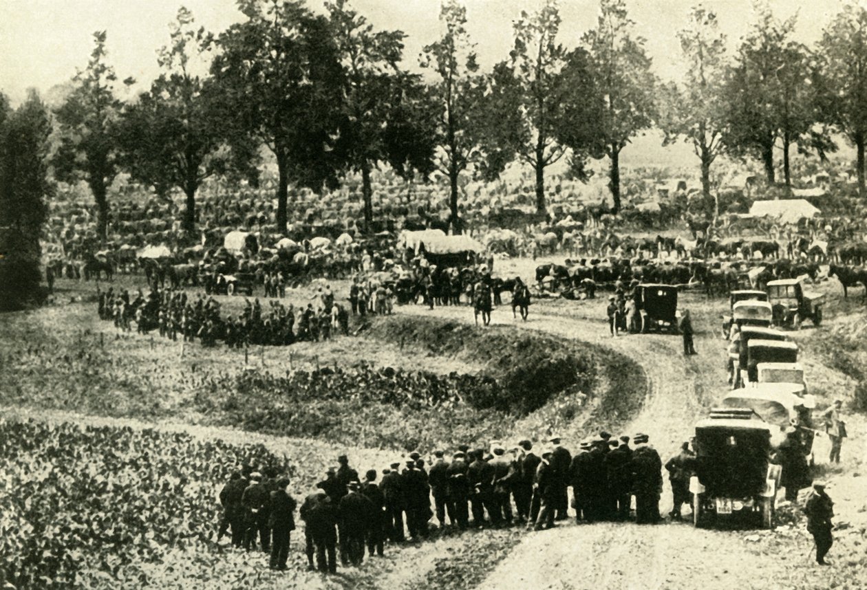 Die Deutschen verhaften Zivilisten in Visé in Belgien, August 1914, um 1920 von Unbekannt