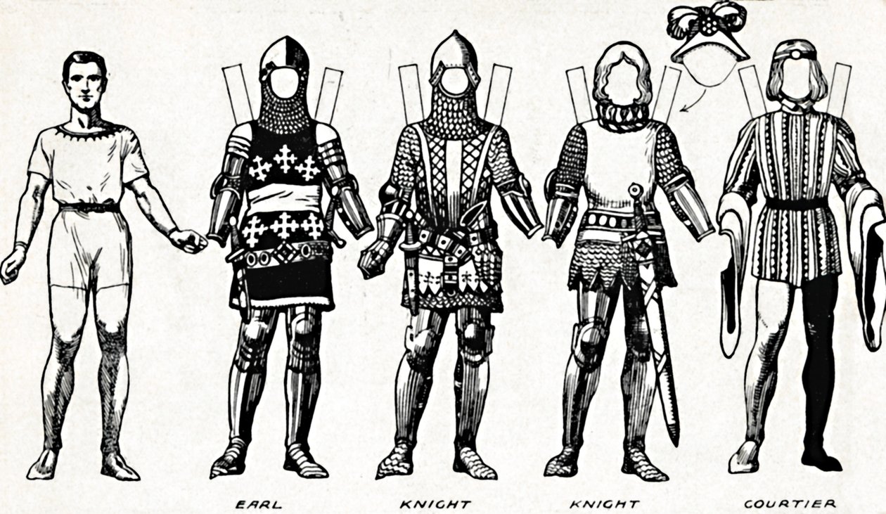 Die große Galerie der britischen Kostüme: Kleid getragen in der Regierungszeit von Edward III, ca. 1934 von Unbekannt