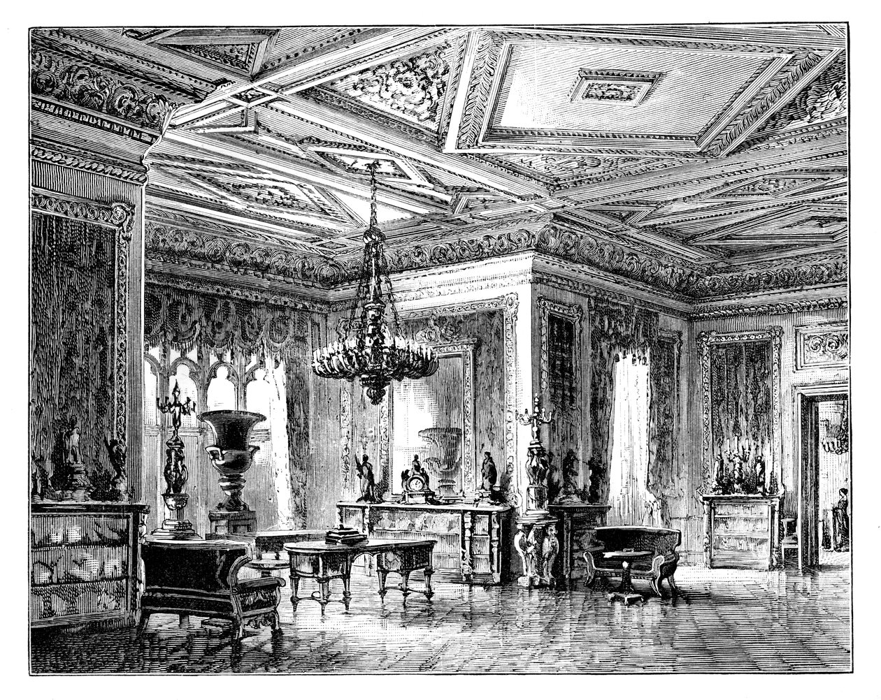 Das Grüne Zeichenzimmer, Windsor Castle, ca. 1888 von Unbekannt