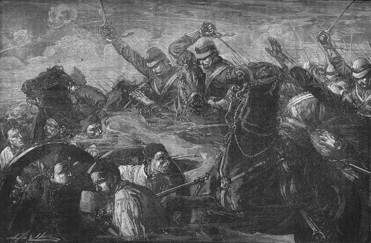 Die Wachen stürmen die Kanonen bei Kassassin, um 1882 von Unbekannt