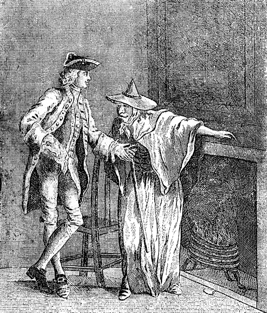 Der Zigeuner im Gespräch mit dem Generalinspektor von Großbritannien, ca. 1753 von Unbekannt