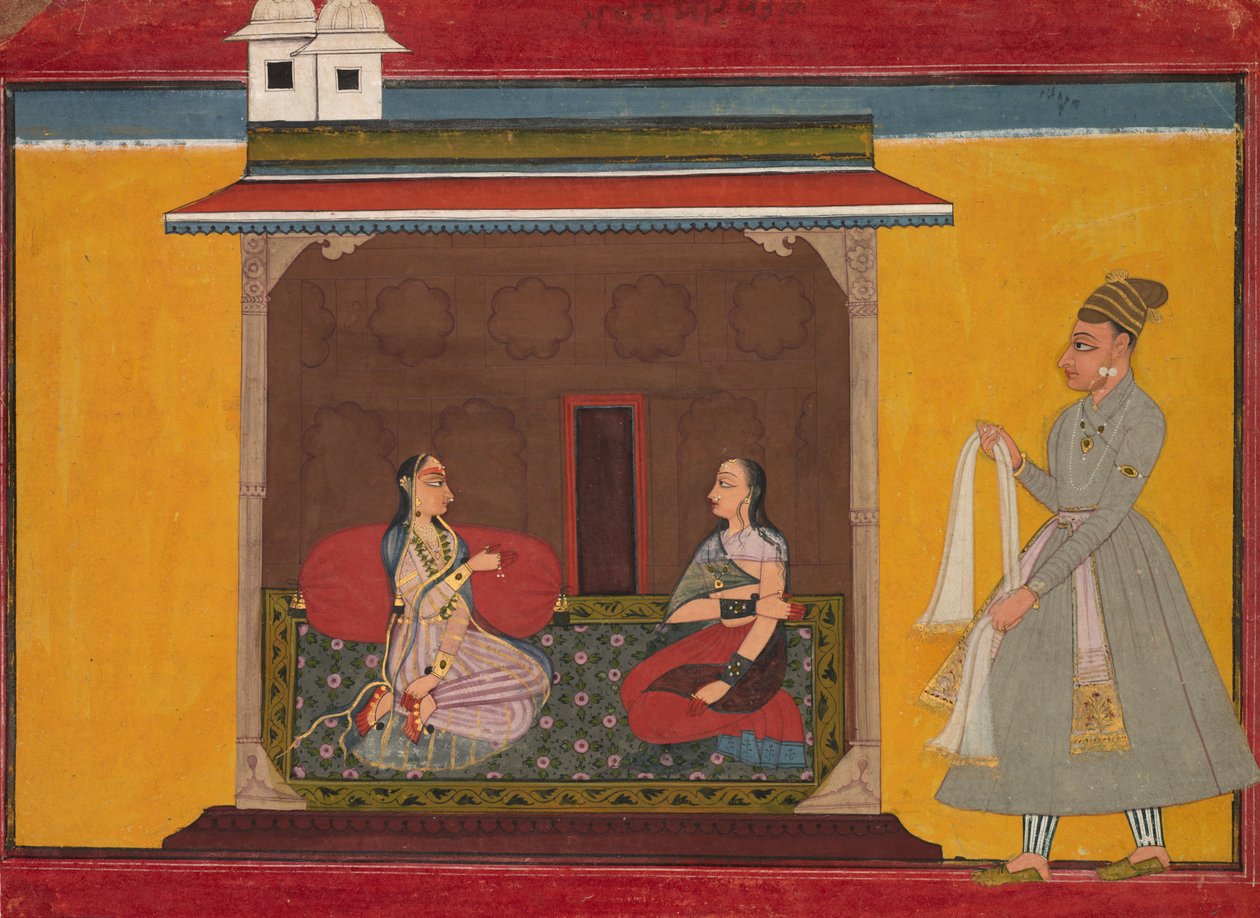 Die Heldin, die treu geliebt wird: Blatt aus einem Rasamanjari, ca. 1710 von Unbekannt