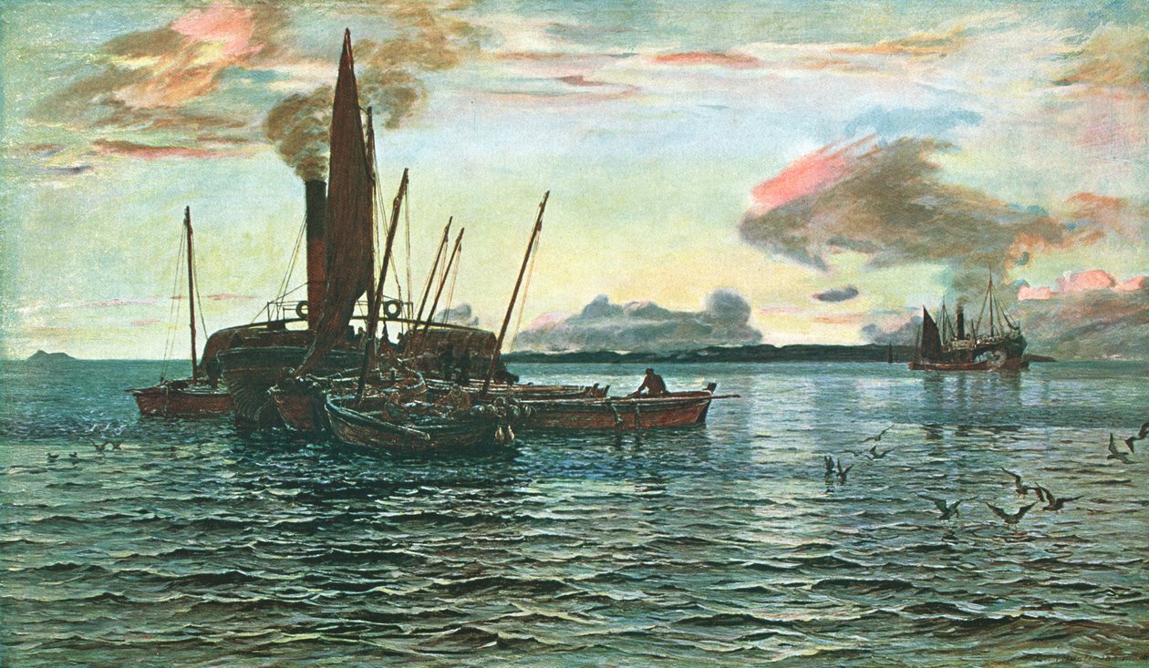 Der Heringmarkt auf dem Loch Fyne, Argyll, 1884, ca. 1902 von Unbekannt