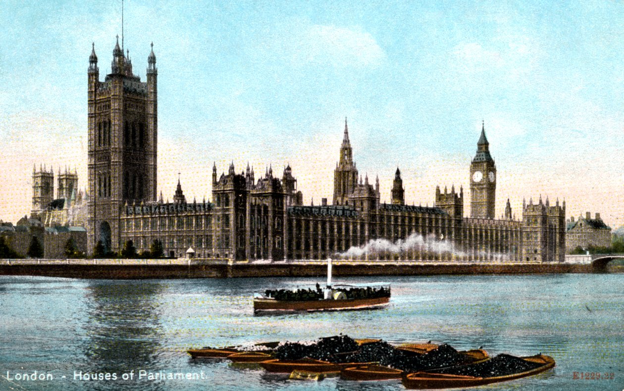 Die Houses of Parliament, Westminster, London, frühes 20. Jahrhundert von Unbekannt