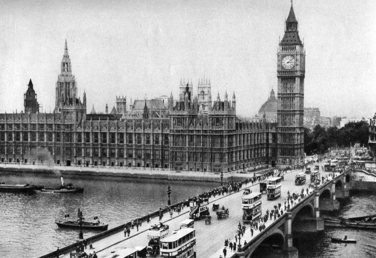 Das Parlament und die Westminster Bridge, London, 1926-1927 von Unbekannt