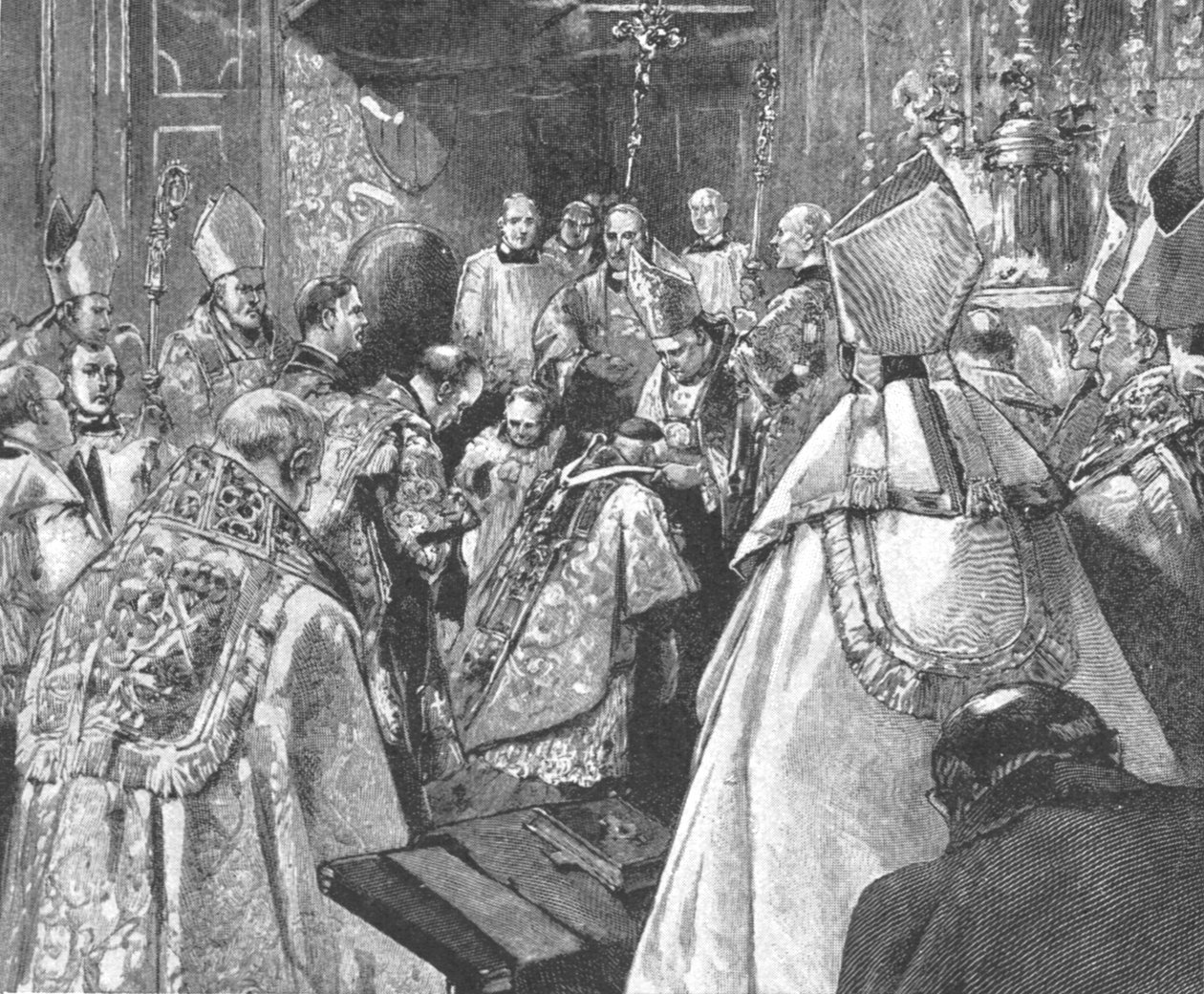 Die Investitur von Erzbischof Vaughan...in der Brompton Oratory, 16. August 1892, 1901 von Unbekannt