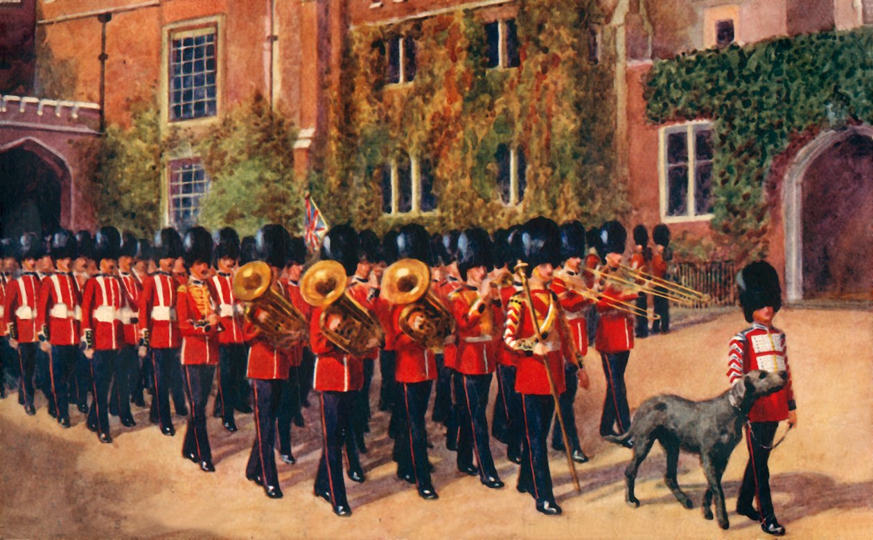 Die Irish Guards verlassen den St. James Palace nach dem Wachwechsel, 1933 von Unbekannt