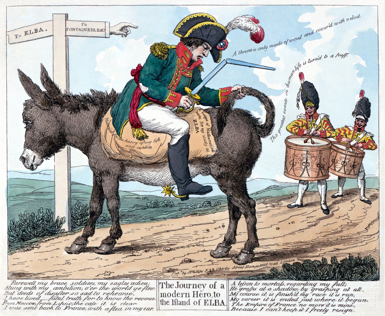 Die Reise eines modernen Helden zur Insel Elba, 1814 von Unbekannt