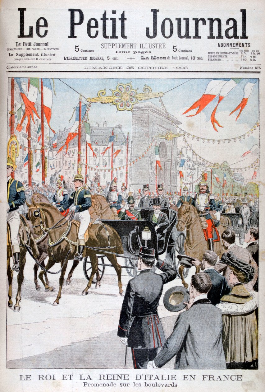 Der König und die Königin von Italien in Frankreich, 1903 von Unbekannt