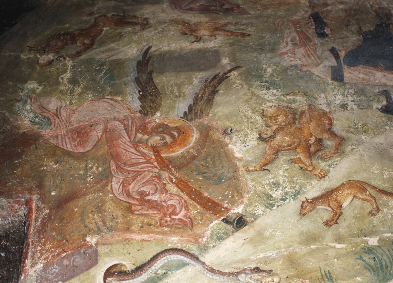 Das Jüngste Gericht. Detail: Die Erde gab ihre Toten frei, 1321-1322 von Unbekannt