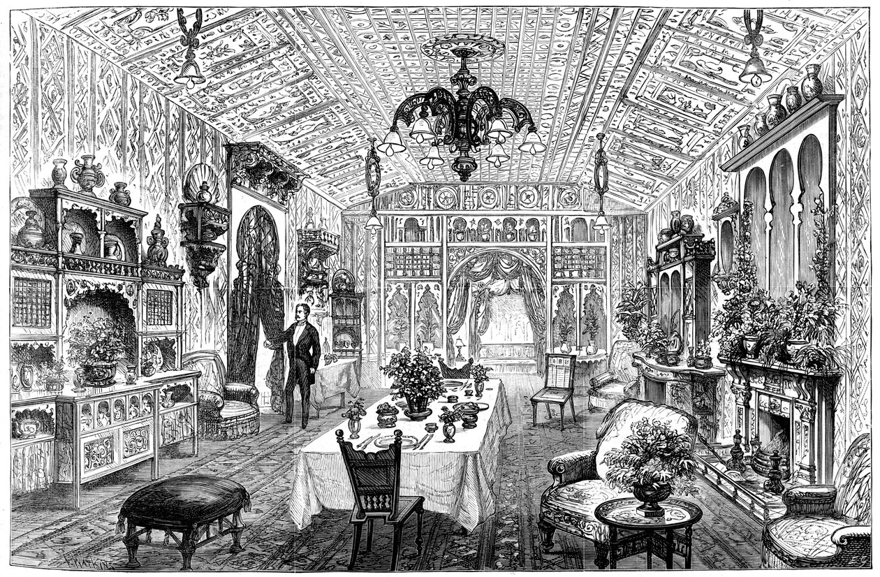Der Speisesaal im Rathaus, Birmingham, West Midlands, 1887 von Unbekannt