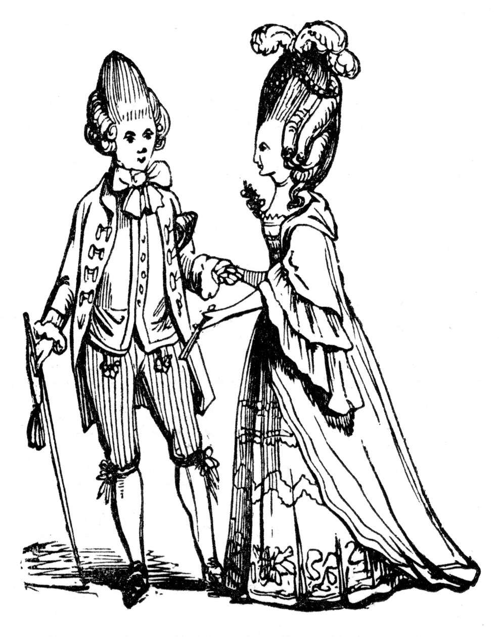 Die Macaronies, 1772, 1910 von Unbekannt