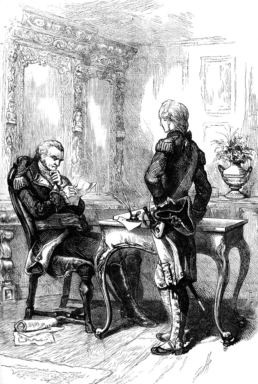 Der Marquis de Lafayette mit George Washington, ca. 1775-1781, ca. 1880 von Unbekannt