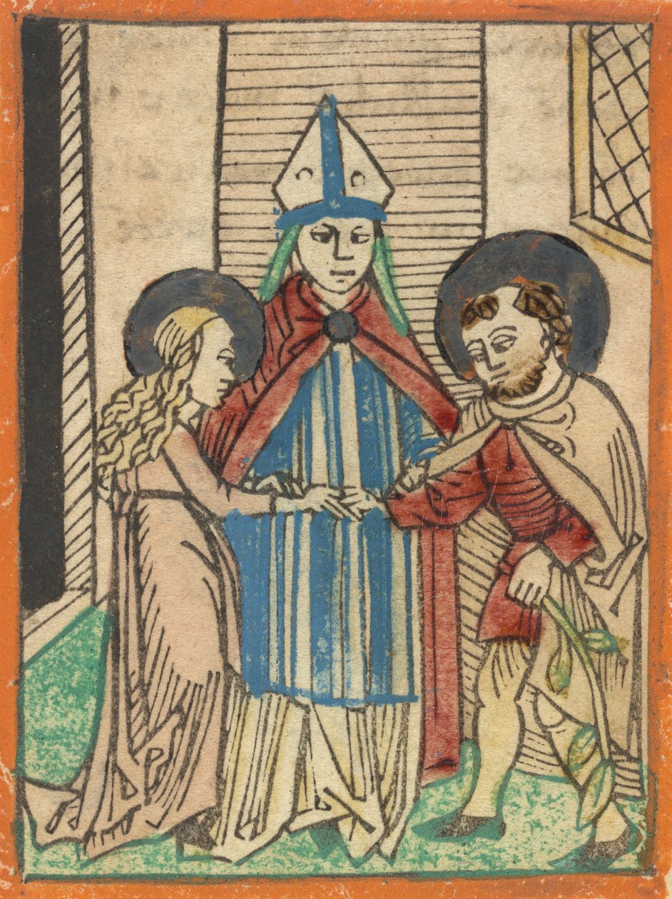 Die Vermählung der Jungfrau, 1480-1490 von Unbekannt