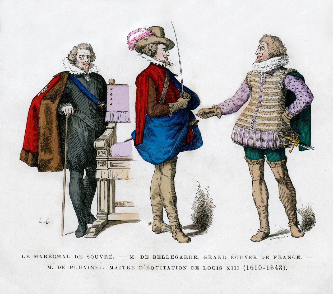 Der Marschall von Souvre, M. de Bellegarde und M. de Pluvinel, 17. Jahrhundert 1882-1884 von Unbekannt