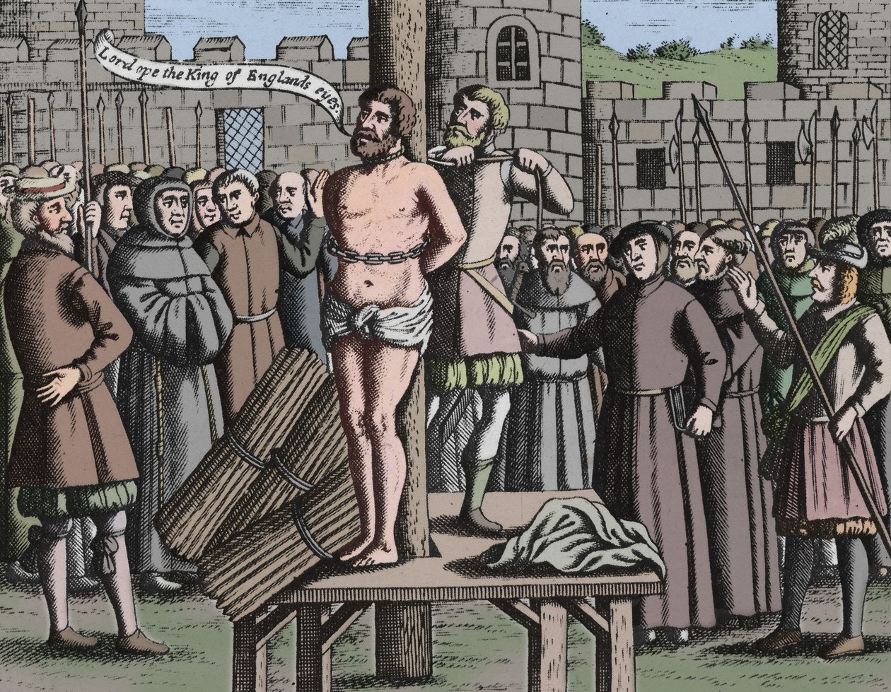Das Martyrium von Meister William Tindall in Flandern bei Schloss Vilvord, 1563, 1947 von Unbekannt