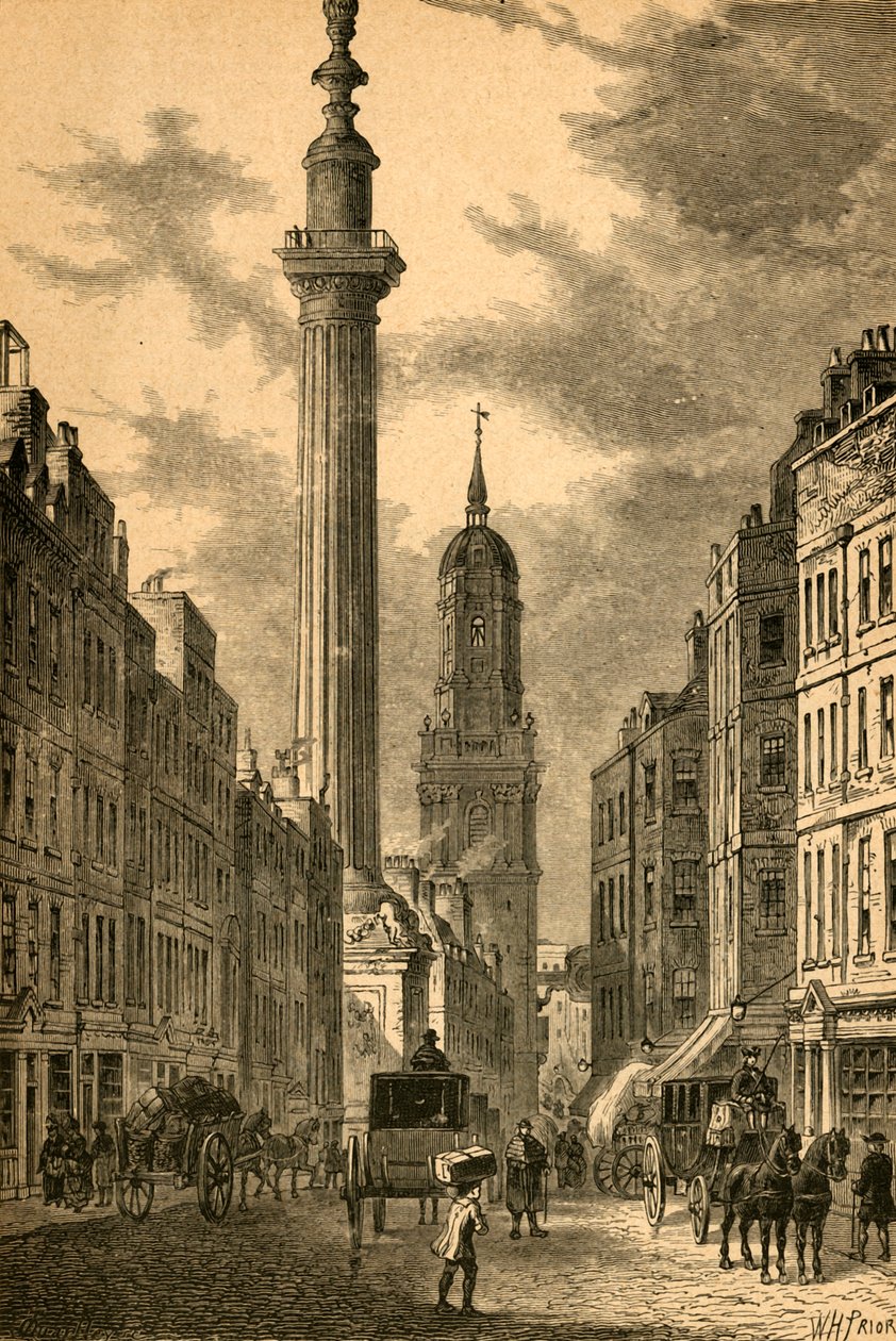 Das Monument und die Kirche St. Magnus, um 1800, 1897 von Unbekannt