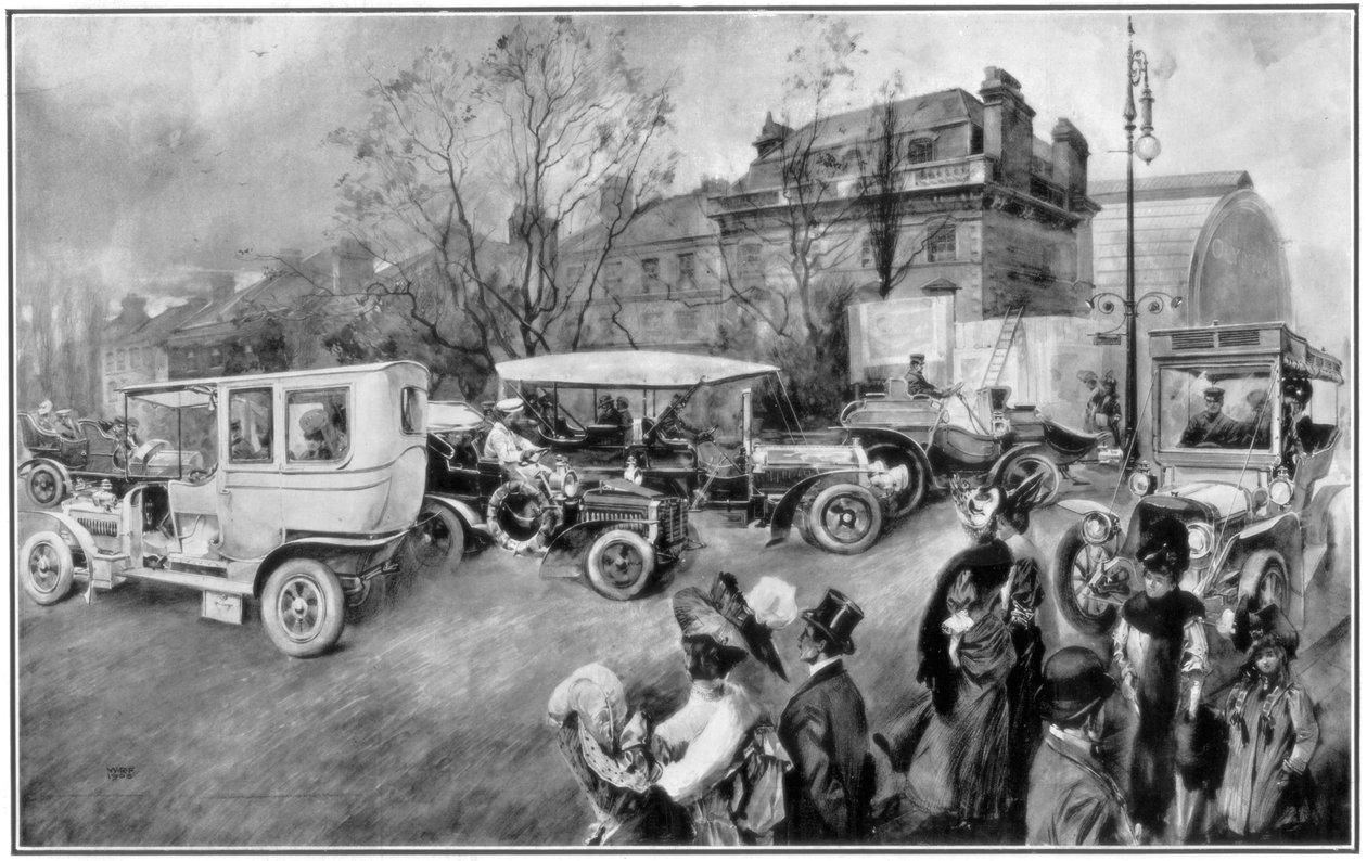 Die Automobilausstellung in Olympia, London, 1905 von Unbekannt
