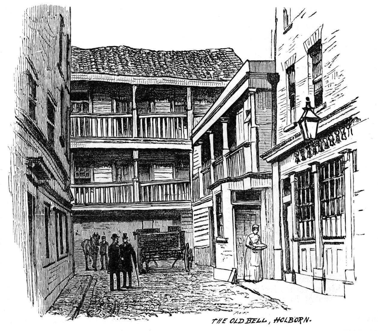 Das alte Bell Gasthaus, Holborn, London, 1887 von Unbekannt