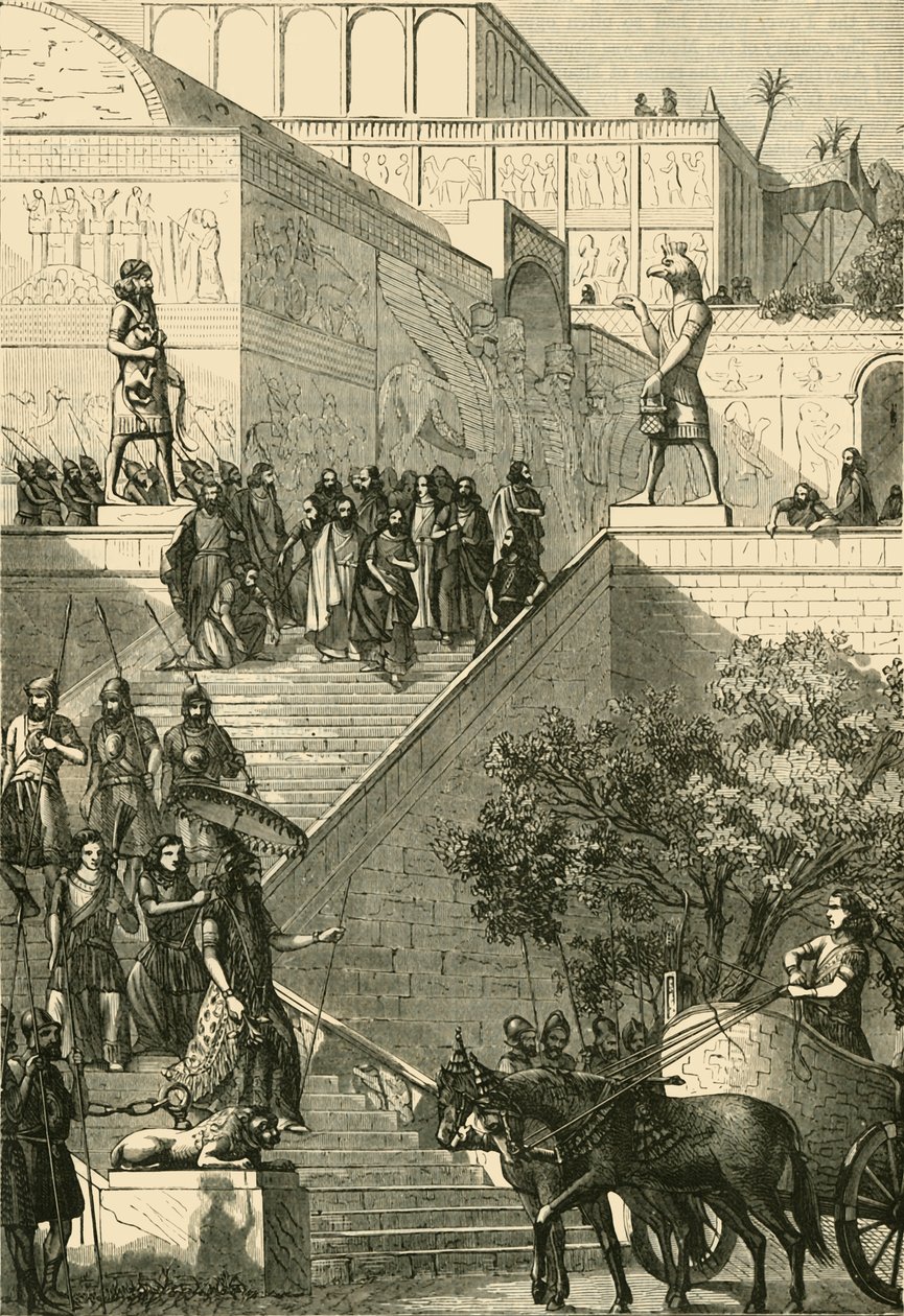 Der Palast von Kouyunjik, restauriert. Nach Layard, 1890 von Unbekannt