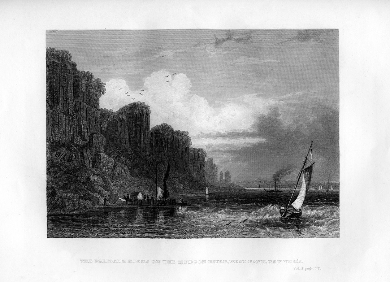 Die Palisadenfelsen am Hudson River, Westufer, New York von Unbekannt