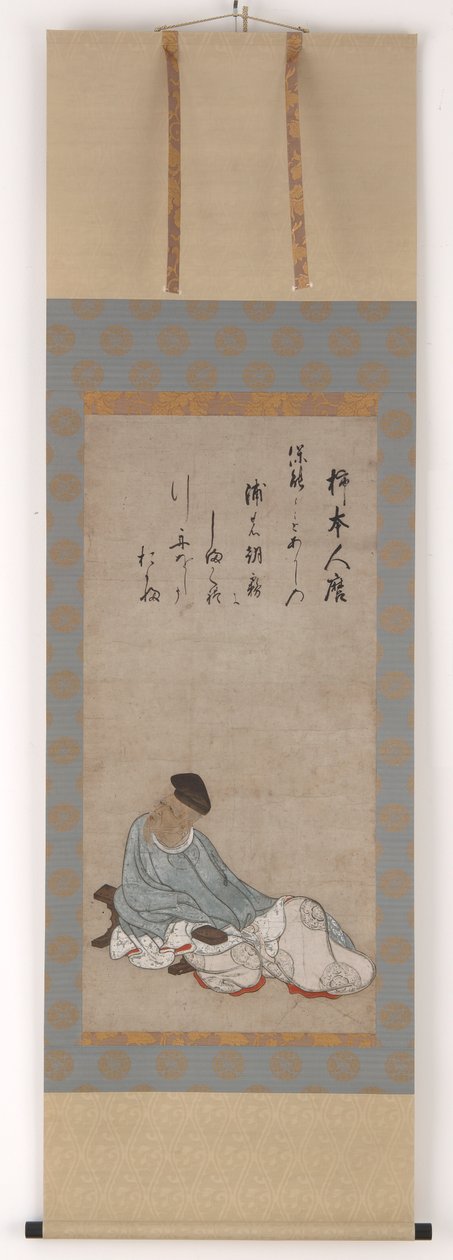 Der Dichter Kakinomoto no Hitomaro, Muromachi- oder Momoyama-Periode, 16. Jahrhundert von Unbekannt
