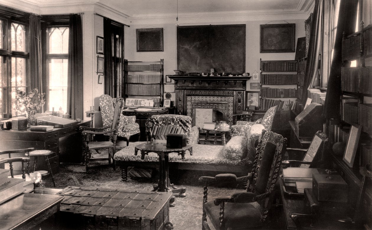 Das Arbeitszimmer des Dichters, Farringford House, 20. Jahrhundert von Unbekannt