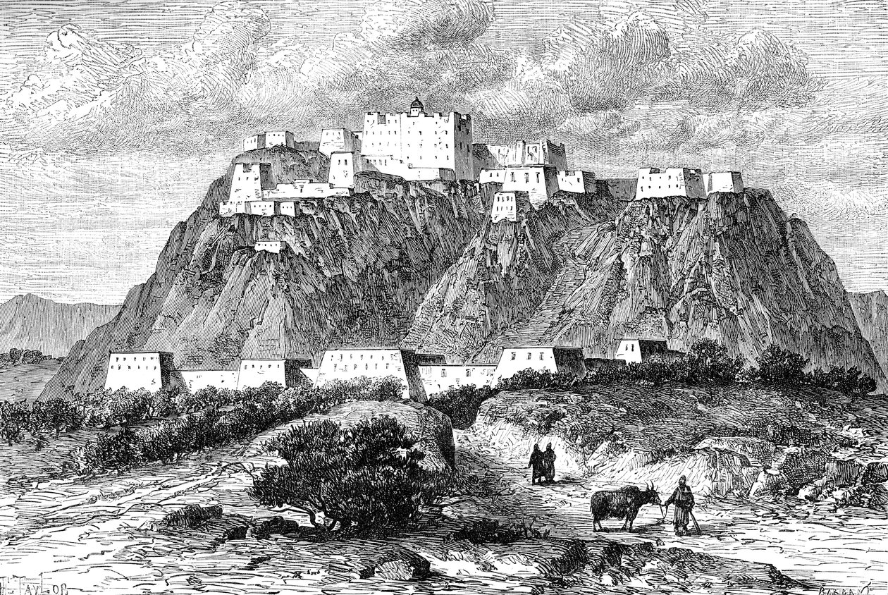 Der Potala-Palast in Lhasa, Tibet, im 17. Jahrhundert von Unbekannt