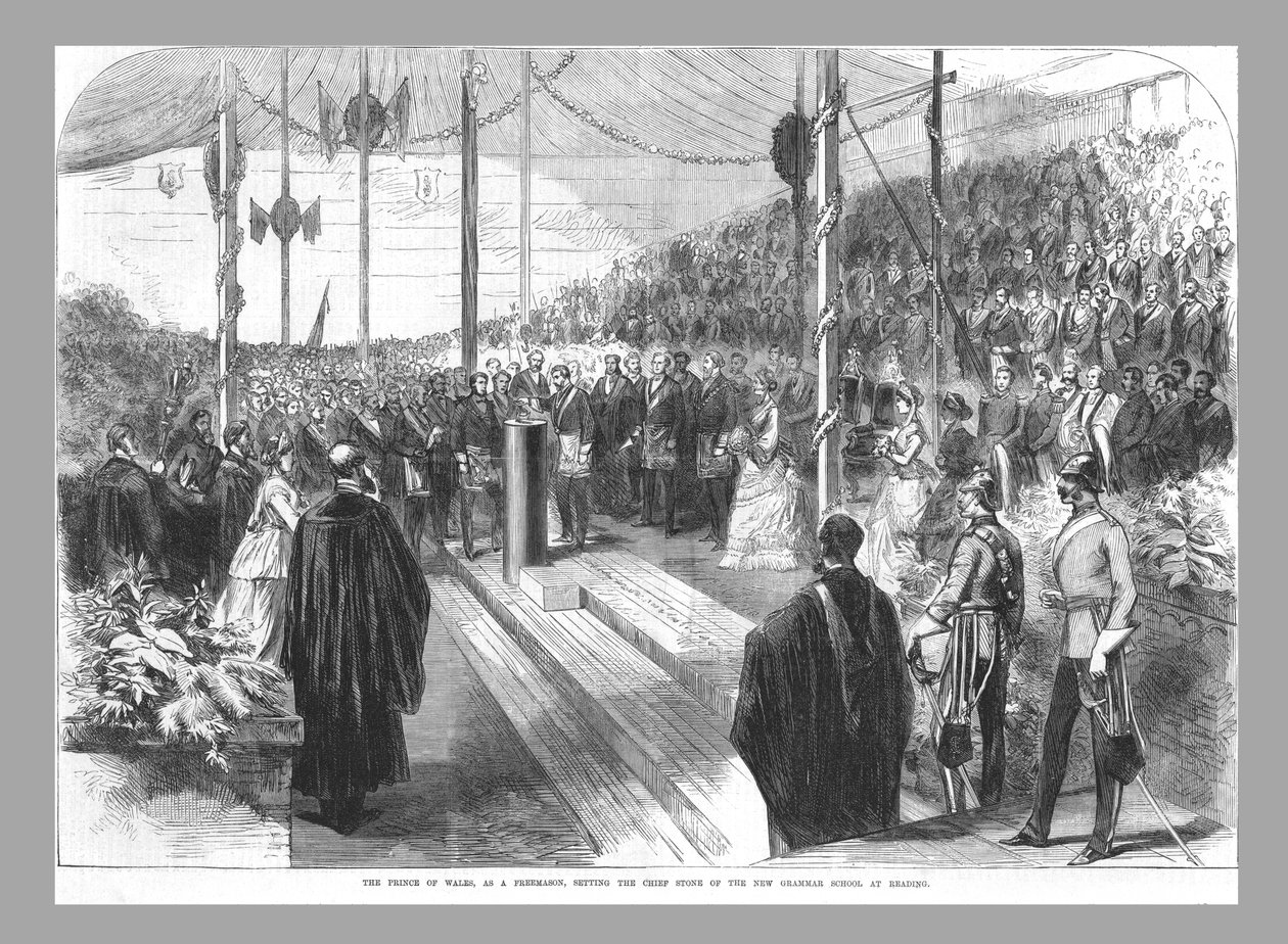 Der Prinz von Wales legt den Grundstein für die neue Grammatikschule in Reading, 1870 von Unbekannt