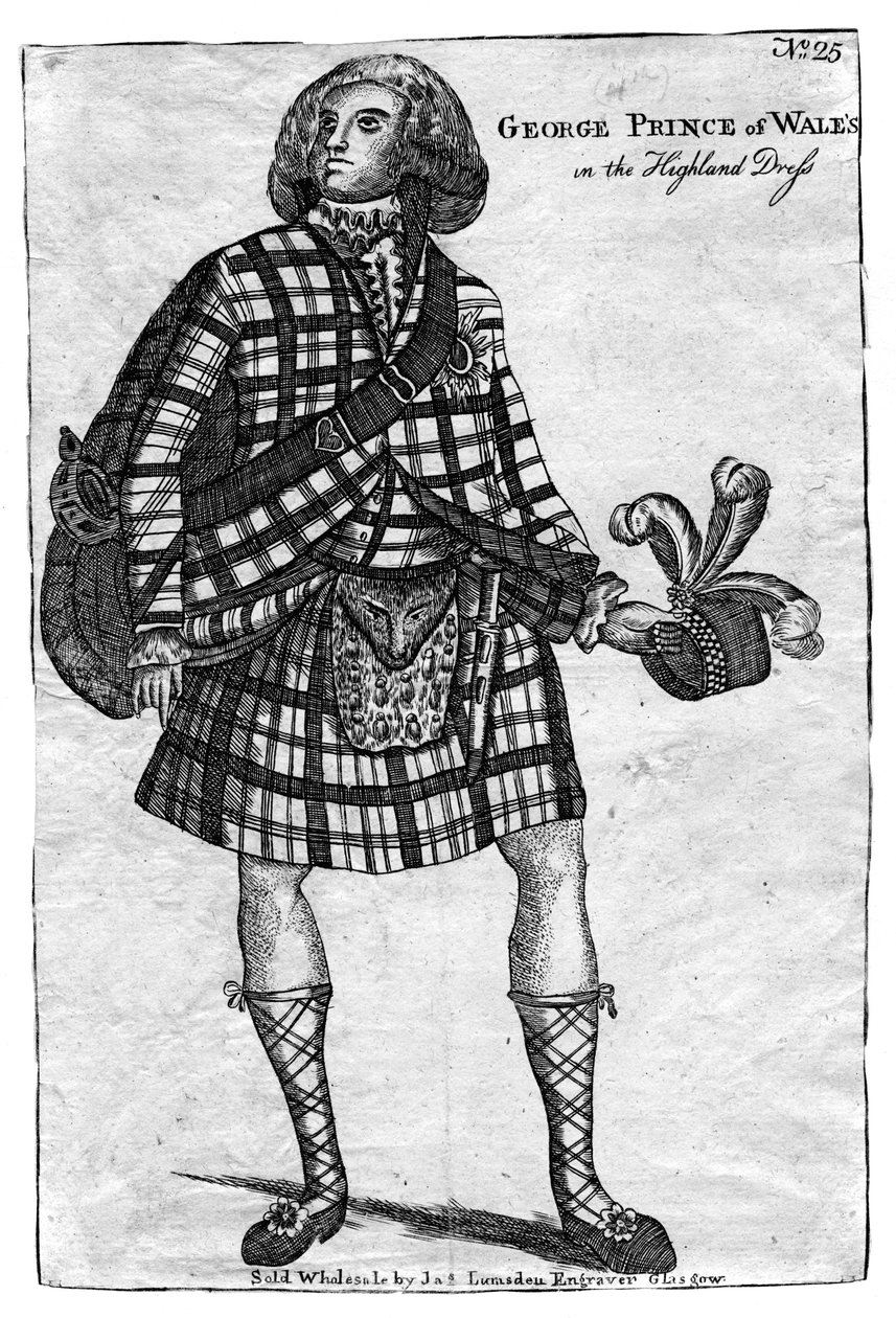 Der Prinz von Wales, der zukünftige König George IV 1762-1830, im Highland-Kleid von Unbekannt