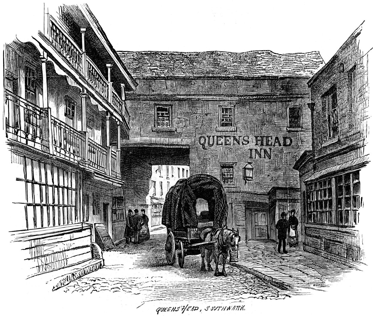 The Queens Head Inn, Southwark, London, 1887 von Unbekannt