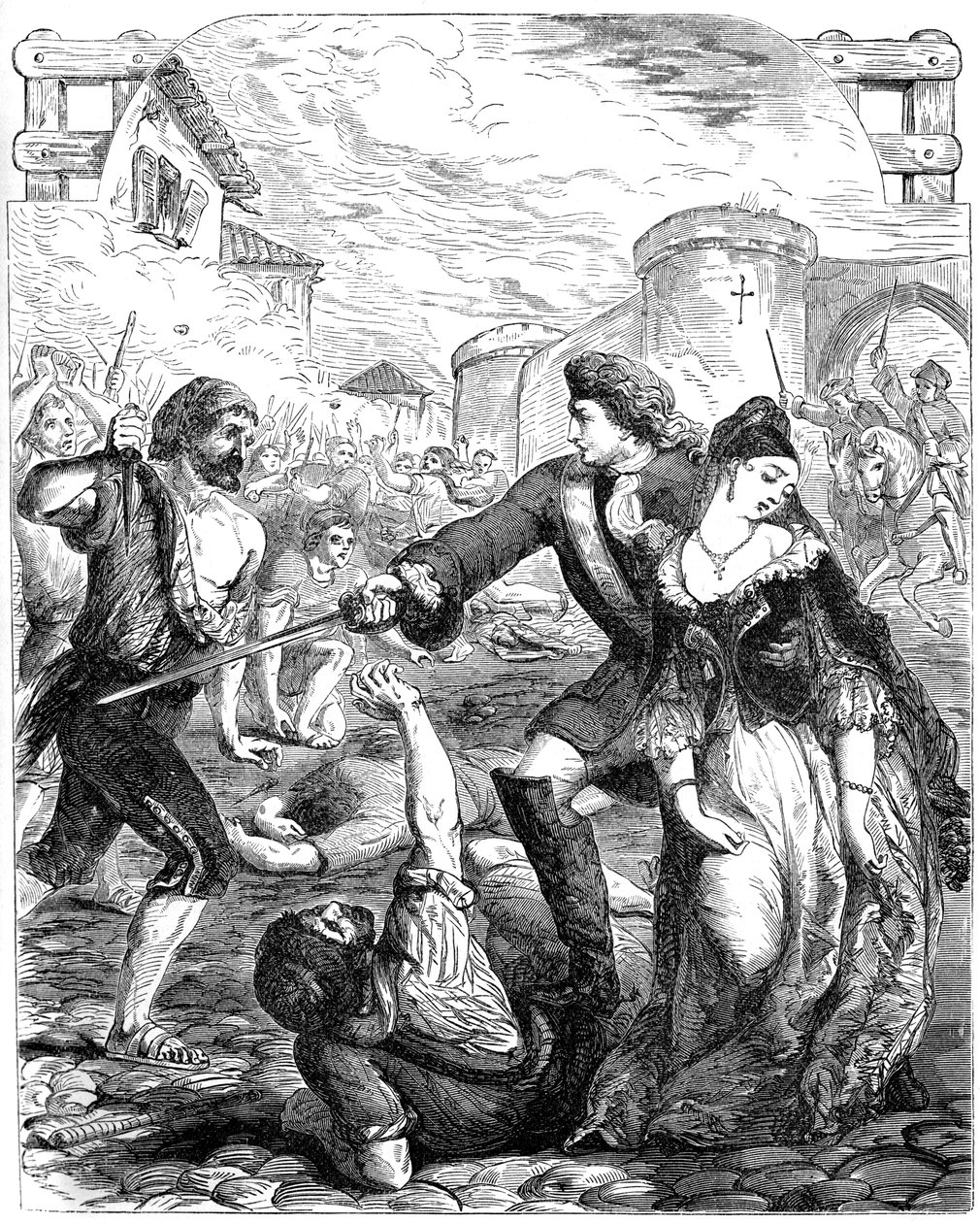 Die Rettung der Herzogin von Popoli, 18. Jahrhundert, 19. Jahrhundert von Unbekannt
