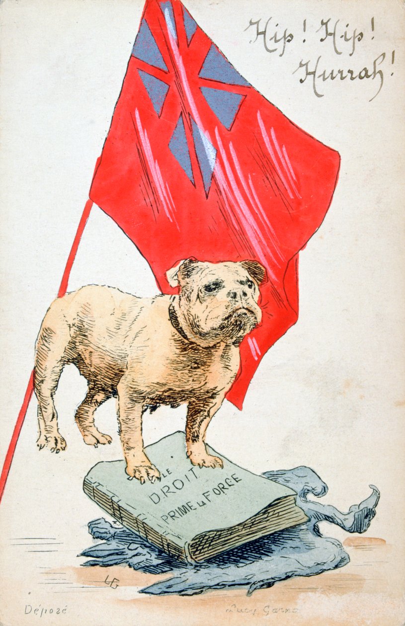 Das Recht geht der Gewalt voraus, französische Postkarte aus dem Ersten Weltkrieg, 1914-1918 von Unbekannt